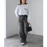 ネコ刺繍ラグランオーバーサイズ薄手スウェット | Riberry | 詳細画像4