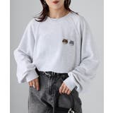 ネコ刺繍ラグランオーバーサイズ薄手スウェット | Riberry | 詳細画像5