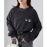 ネコ刺繍ラグランロンT | Riberry | 詳細画像23