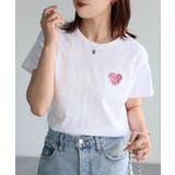 ハートロゴラメ刺繍コンパクトTシャツ | Riberry | 詳細画像13 