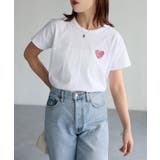 ハートロゴラメ刺繍コンパクトTシャツ | Riberry | 詳細画像14 