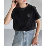 ハートロゴラメ刺繍コンパクトTシャツ | Riberry | 詳細画像17 
