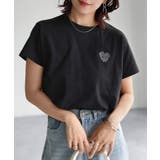 ハートロゴラメ刺繍コンパクトTシャツ | Riberry | 詳細画像18 