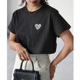 ハートロゴラメ刺繍コンパクトTシャツ | Riberry | 詳細画像22 