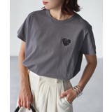 ハートロゴラメ刺繍コンパクトTシャツ | Riberry | 詳細画像29 