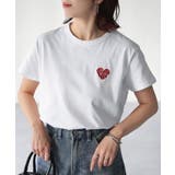 ハートロゴラメ刺繍コンパクトTシャツ | Riberry | 詳細画像3 