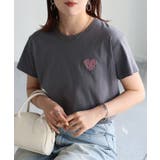 ハートロゴラメ刺繍コンパクトTシャツ | Riberry | 詳細画像33 