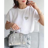 ハートロゴラメ刺繍コンパクトTシャツ | Riberry | 詳細画像9 