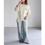 ロゴ刺繍オフショルピグメントロンT | Riberry | 詳細画像3 