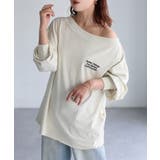 エクリュ | ロゴ刺繍オフショルピグメントロンT | Riberry