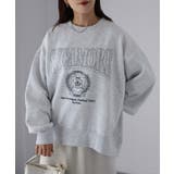 オートミール | カレッジロゴ刺繍裏起毛スウェット | Riberry