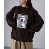 ダークブラウン | ダルメシアンプリント裏起毛スウェット | Riberry