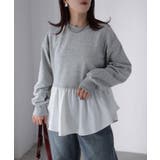 裏毛ペプラム異素材ドッキングスウェット | Riberry | 詳細画像19 