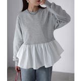 裏毛ペプラム異素材ドッキングスウェット | Riberry | 詳細画像20 