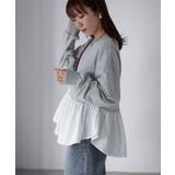 裏毛ペプラム異素材ドッキングスウェット | Riberry | 詳細画像21 