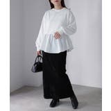 裏毛ペプラム異素材ドッキングスウェット | Riberry | 詳細画像7 