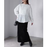 裏毛ペプラム異素材ドッキングスウェット | Riberry | 詳細画像8 