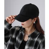 ブラック | レザーベルト付きシャギーキャップ | Riberry