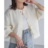 ビックボタン畦編みニットショートカーディガン | Riberry | 詳細画像1 