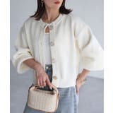 ビックボタン畦編みニットショートカーディガン | Riberry | 詳細画像14 