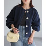 ビックボタン畦編みニットショートカーディガン | Riberry | 詳細画像19 