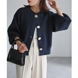 ビックボタン畦編みニットショートカーディガン | Riberry | 詳細画像21 