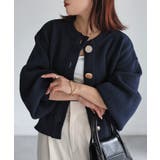 ビックボタン畦編みニットショートカーディガン | Riberry | 詳細画像22 