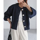 ビックボタン畦編みニットショートカーディガン | Riberry | 詳細画像23 