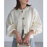 ビックボタン畦編みニットショートカーディガン | Riberry | 詳細画像3 