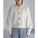 ビックボタン畦編みニットショートカーディガン | Riberry | 詳細画像37 