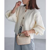 ビックボタン畦編みニットショートカーディガン | Riberry | 詳細画像7 