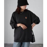 【体型カバー】めがねキツネ胸刺繍スウェット／カジュアル／春／トレーナー | Riberry | 詳細画像15 