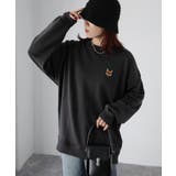 【体型カバー】めがねキツネ胸刺繍スウェット／カジュアル／春／トレーナー | Riberry | 詳細画像16 