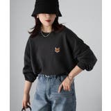 【体型カバー】めがねキツネ胸刺繍スウェット／カジュアル／春／トレーナー | Riberry | 詳細画像2 