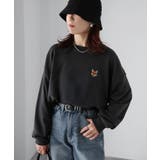 【体型カバー】めがねキツネ胸刺繍スウェット／カジュアル／春／トレーナー | Riberry | 詳細画像4 