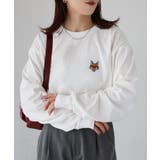 【体型カバー】めがねキツネ刺繍ロンT／カジュアル／春／ママ | Riberry | 詳細画像2 