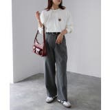 【体型カバー】めがねキツネ刺繍ロンT／カジュアル／春／ママ | Riberry | 詳細画像3 