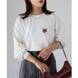 【体型カバー】めがねキツネ刺繍ロンT／カジュアル／春／ママ | Riberry | 詳細画像6 