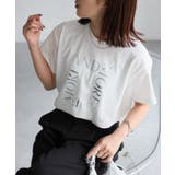 ホワイト×シルバー | スクエアロゴプリント半袖Tシャツ | Riberry