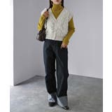 【レイヤードで体型カバー】フリンジニットベスト／大人カジュアル／春／Vネック | Riberry | 詳細画像10 