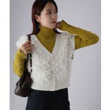 【レイヤードで体型カバー】フリンジニットベスト／大人カジュアル／春／Vネック | Riberry | 詳細画像11 