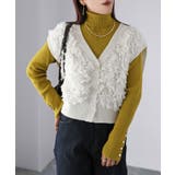 【レイヤードで体型カバー】フリンジニットベスト／大人カジュアル／春／Vネック | Riberry | 詳細画像14 