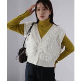 【レイヤードで体型カバー】フリンジニットベスト／大人カジュアル／春／Vネック | Riberry | 詳細画像15 