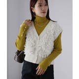 【レイヤードで体型カバー】フリンジニットベスト／大人カジュアル／春／Vネック | Riberry | 詳細画像16 