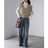 【レイヤードで体型カバー】フリンジニットベスト／大人カジュアル／春／Vネック | Riberry | 詳細画像22 