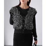 【レイヤードで体型カバー】フリンジニットベスト／大人カジュアル／春／Vネック | Riberry | 詳細画像3 