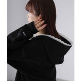 袖ロゴ刺繍レースダブルジップパーカー | Riberry | 詳細画像33 