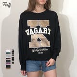 クルーネックチュニック ロゴプリント サテン | Riff | 詳細画像1