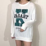 オフホワイト | クルーネックチュニック ロゴプリント サテン | Riff