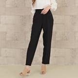 ブラック | ハイウエストテーパードパンツ ロングパンツ オフィスカジュアル | Riff
